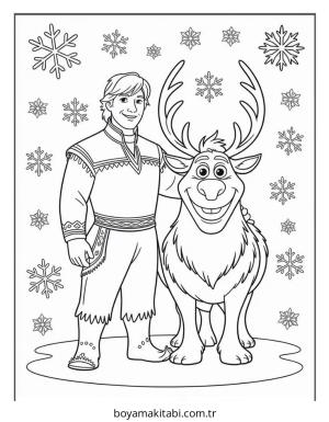 Frozen (Karlar Ülkesi) boyama sayfası – çocuklar için, çizgi film temalı