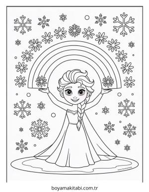 Frozen (Karlar Ülkesi) boyama sayfası – sanatsal çalışma, çocuklar için
