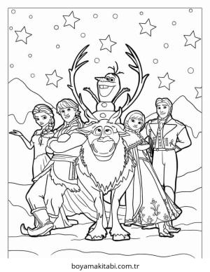 Frozen (Karlar Ülkesi) boyama sayfası – boyama çalışması, yaratıcılığı geliştirir