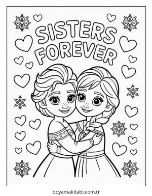 Frozen (Karlar Ülkesi) boyama sayfası – sevimli karakter, sanatsal çalışma
