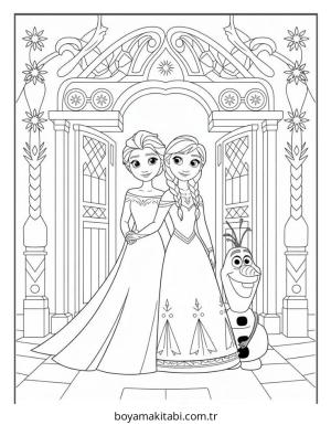Frozen (Karlar Ülkesi) boyama sayfası – boyama çalışması, yaratıcılığı geliştirir