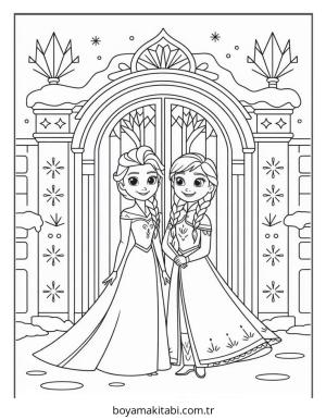 Frozen (Karlar Ülkesi) boyama sayfası – keyifli zaman, renkli çizimler