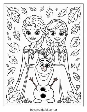 Frozen (Karlar Ülkesi) boyama sayfası – kolay boyama, eğitici aktivite