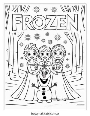 Frozen (Karlar Ülkesi) boyama sayfası – evde etkinlik, ücretsiz yazdır