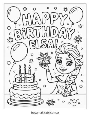 Frozen (Karlar Ülkesi) boyama sayfası – basit çizim, kolay boyama