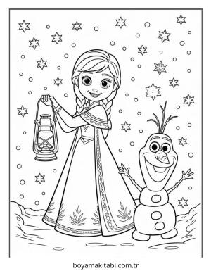 Frozen (Karlar Ülkesi) boyama sayfası – yaratıcılığı geliştirir, keyifli zaman