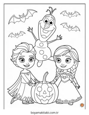 Frozen (Karlar Ülkesi) boyama sayfası – boyama çalışması, yaratıcılığı geliştirir