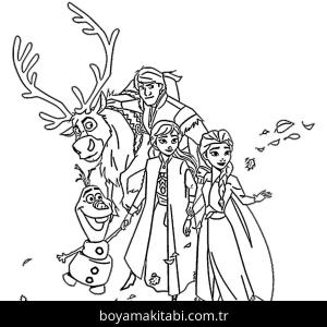 Frozen (Karlar Ülkesi) boyama sayfası – çocuk aktivitesi, PDF indir