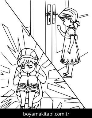 Frozen (Karlar Ülkesi) boyama sayfası – sanatsal çalışma, çocuklar için