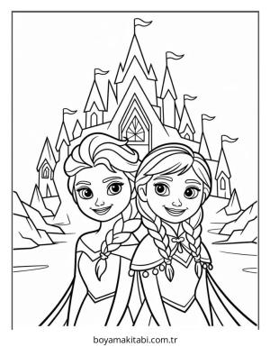 Frozen (Karlar Ülkesi) boyama sayfası – okul öncesi, evde etkinlik