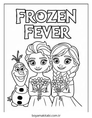Frozen (Karlar Ülkesi) boyama sayfası – sanatsal çalışma, çocuklar için