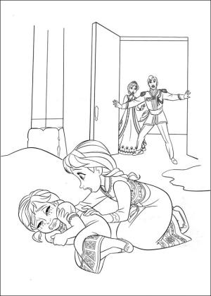 Frozen (Karlar Ülkesi) boyama sayfası,  coloring page, Anna Ağlıyor, 