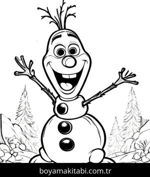 Frozen (Karlar Ülkesi) boyama sayfası,  coloring page, basit, ince çizgili, şirin