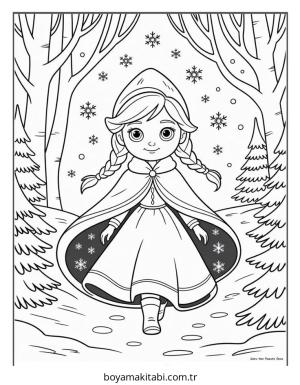 Frozen (Karlar Ülkesi) boyama sayfası – PDF indir, sevimli karakter