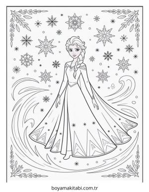 Frozen (Karlar Ülkesi) boyama sayfası – boyama çalışması, yaratıcılığı geliştirir