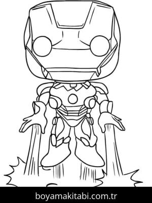 Funko Pop boyama sayfası – çizgi film temalı, basit çizim