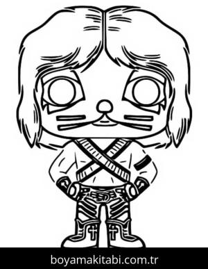 Funko Pop boyama sayfası – basit çizim, kolay boyama
