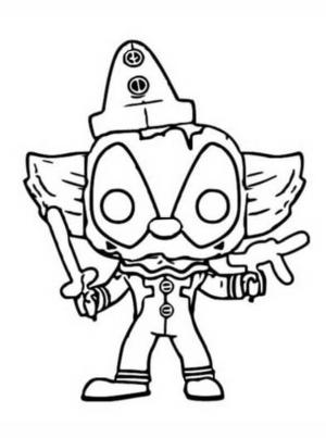 Funko boyama sayfası,  coloring page, Deadpool Palyaço Funko, 