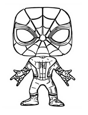 Funko boyama sayfası,  coloring page, Örümcek Adam Funko, 