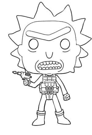 Funko boyama sayfası,  coloring page, Rick Funko, 