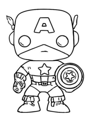 Funko boyama sayfası,  coloring page, Kaptan Amerika Funko, 