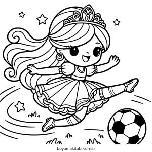 Futbol boyama sayfası – çizgi film temalı, basit çizim