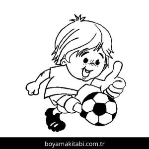 Futbol boyama sayfası – çocuklar için, çizgi film temalı