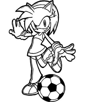 Futbol boyama sayfası, Football coloring page, Amy Rose Futbol Oynuyor, 