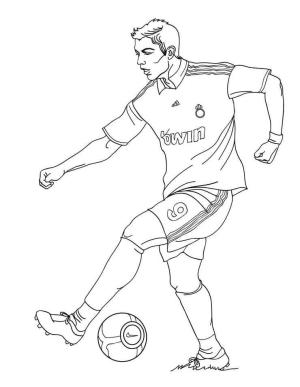 Futbol boyama sayfası, Football coloring page, Cristiano Ronaldo Futbol oynuyor, 