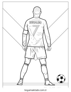 Futbol boyama sayfası – basit çizim, kolay boyama