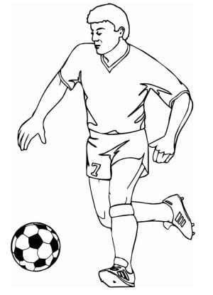 Futbol boyama sayfası, Football coloring page, Futbolcu, 