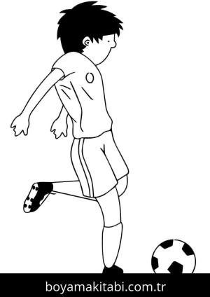 Futbol boyama sayfası – sevimli karakter, sanatsal çalışma