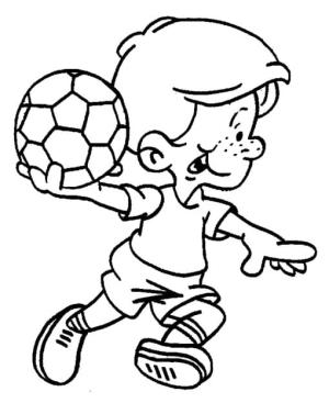 Futbol boyama sayfası, Football coloring page, Bir Çocuk Futbol Oynuyor, 