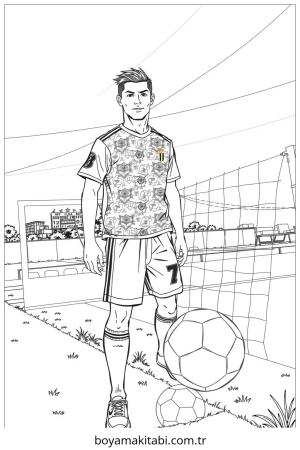 Futbol boyama sayfası – renkli çizimler, okul öncesi