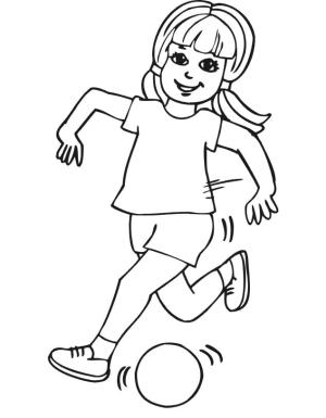 Futbol boyama sayfası, Football coloring page, Şirin Kız Futbol Oynuyor, 