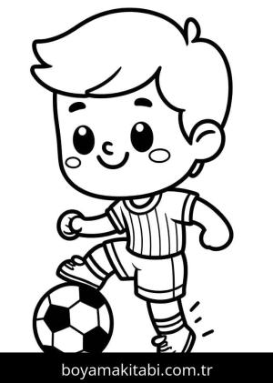 Futbol boyama sayfası – eğlenceli etkinlik, el becerilerini geliştirir