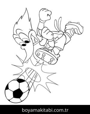 Futbol boyama sayfası – sevimli karakter, sanatsal çalışma