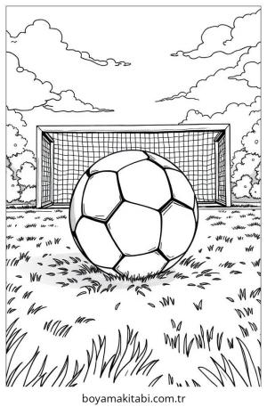 Futbol boyama sayfası – evde etkinlik, ücretsiz yazdır