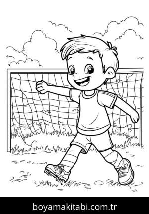 Futbol boyama sayfası – boyama etkinliği, çocuk aktivitesi