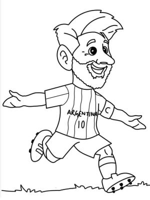 Futbol boyama sayfası, Football coloring page, Chibi Lionel Messi Beraberliği, 