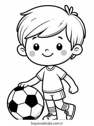 Futbol boyama sayfası – el becerilerini geliştirir, boyama çalışması