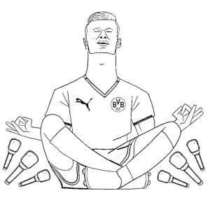 Futbol boyama sayfası, Football coloring page, Futbolcu Erling Haaland Özgür, 