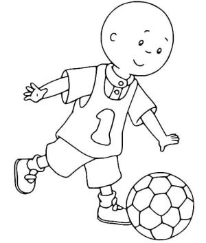 Futbol boyama sayfası, Football coloring page, Caillou Futbol Oynuyor, 