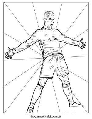 Futbol boyama sayfası – çocuk aktivitesi, PDF indir