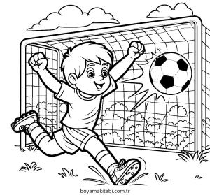 Futbol boyama sayfası – keyifli zaman, renkli çizimler