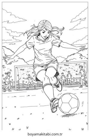 Futbol boyama sayfası – çocuklar için, çizgi film temalı