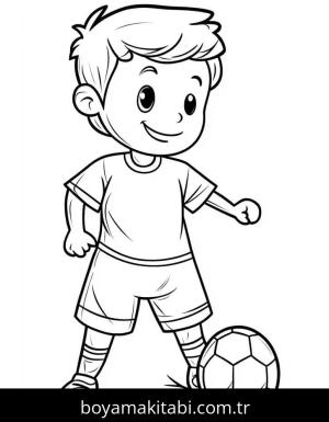 Futbol boyama sayfası – el becerilerini geliştirir, boyama çalışması