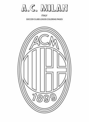 Futbol boyama sayfası, Football coloring page, AC Milan Futbol Kulübü, 