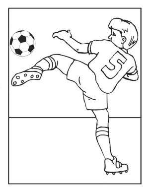 Futbol boyama sayfası, Football coloring page, Yetenekli Futbolcu, 