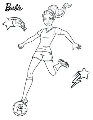 Futbol boyama sayfası, Football coloring page, Barbie Futbol Oynuyor, 